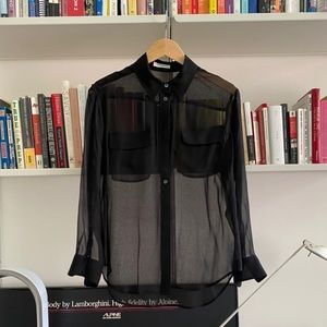 Equipment black sheer blouse